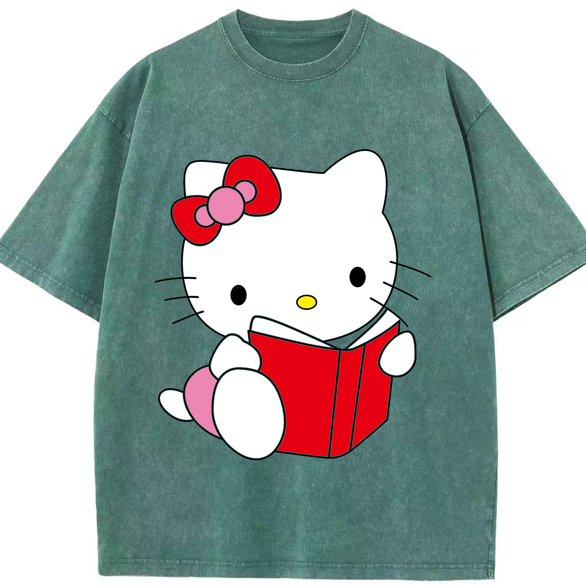 （画像用） Hello Kitty ハローキティ 綿100% ヴィンテージ風 半袖Tシャツ（フロントプリント）